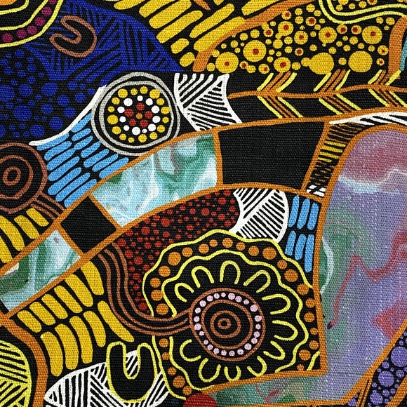 100% Cotton Colorful Abstract Tea Towel - Picture 2 of 3